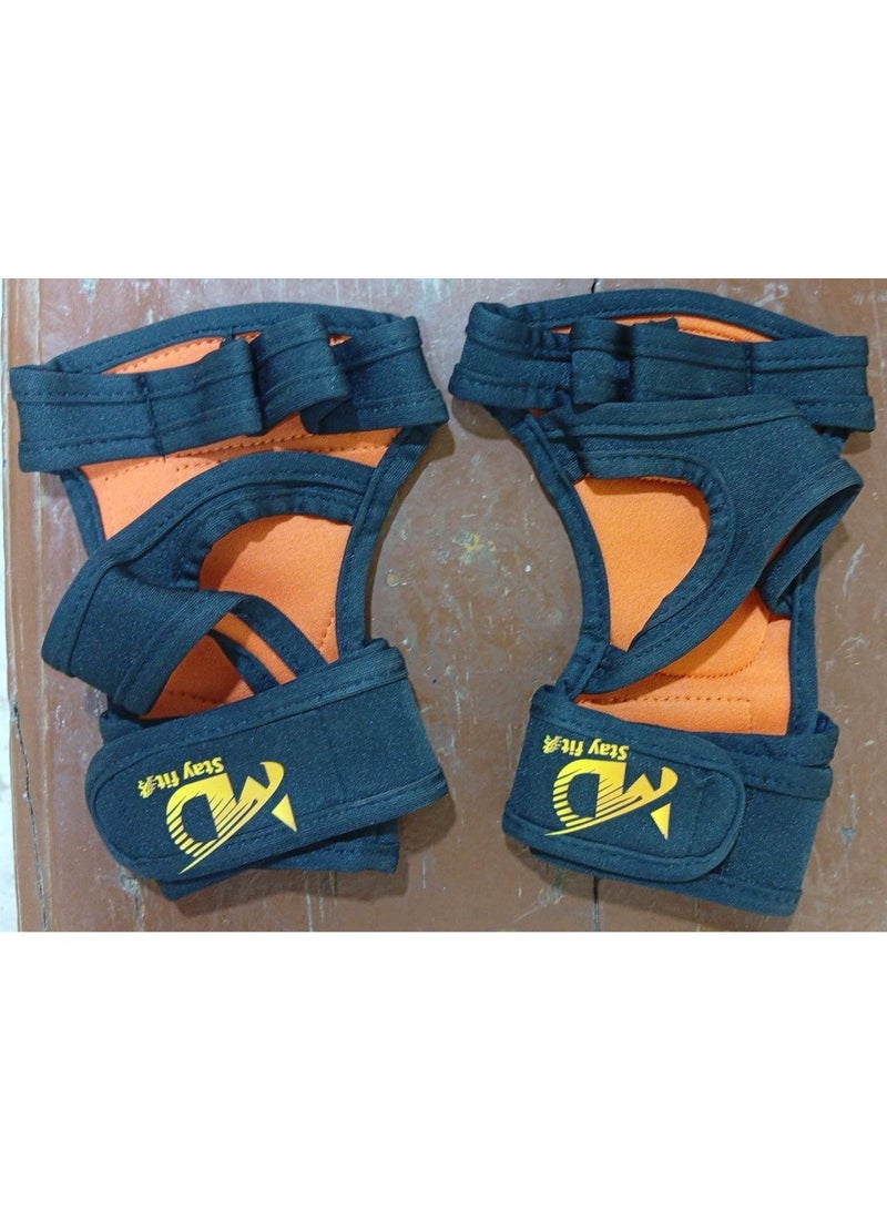 MD Stay Fit Weight Lifting Gym Gloves With Wrist Wraps And Anti Slip Palm Protection 1 Pair Black Fitness Workout Grip Accessories - Image 1