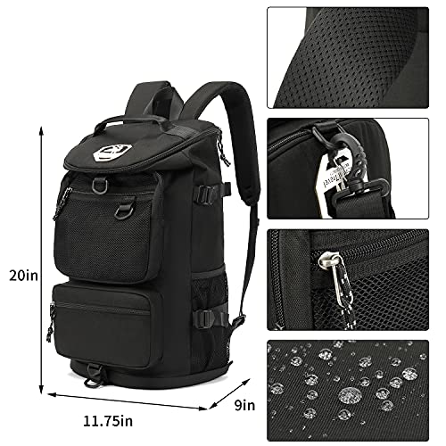 Kalesi Gym Duffle Bag Backpack 4-Way Waterproof with Shoes Compartment for travel Sport Hiking laptop (Black) - Image 2