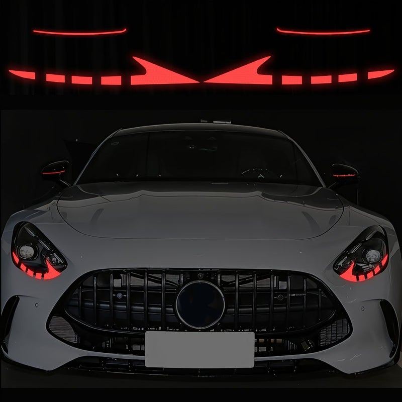 Reflective Red Vinyl Decals for Car Headlight Rear Bumper Night Visibility Vehicle Sticker - Image 3