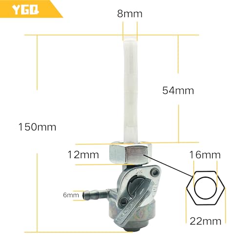 YGQ M16X1.5mm Generator Fuel Shut Off Valve Petcock for Predator 4000 6500 Generac 0J0974 Honda Centurion Duromax Powermate Powerhorse ETQ Gas Tank - Image 2