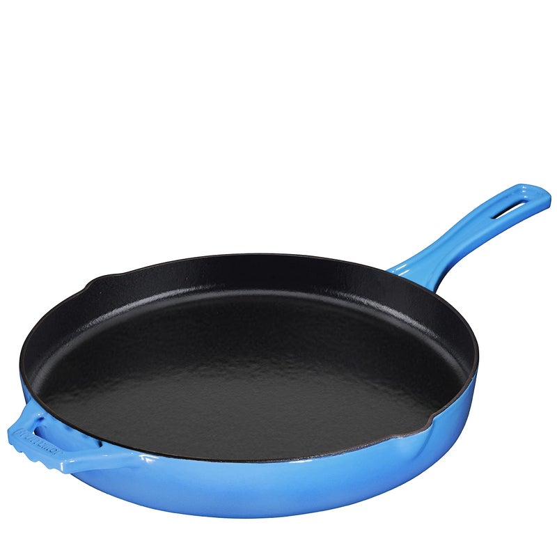 Bruntmor 12'' Blue Pre-seasoned Cast Iron Frying Pan, 12 Inch Oven Safe Skillet, Grill Pan Set, Nonstick Cookware And Bakeware For Casserole Dish - Image 1