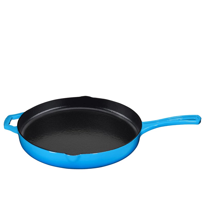 Bruntmor 12'' Blue Pre-seasoned Cast Iron Frying Pan, 12 Inch Oven Safe Skillet, Grill Pan Set, Nonstick Cookware And Bakeware For Casserole Dish - Image 3