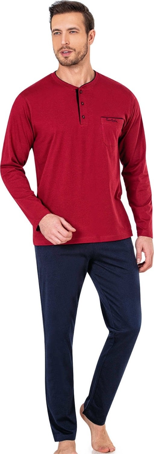pierre cardin 5605 Men's Dowry 3-Piece Rob Pajamas Set-Navy Blue  - Image 2