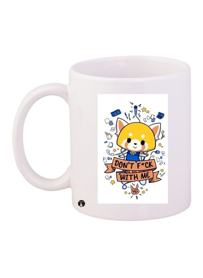 RYN Printed Coffee Mug White/Yellow/Orange 11ounce