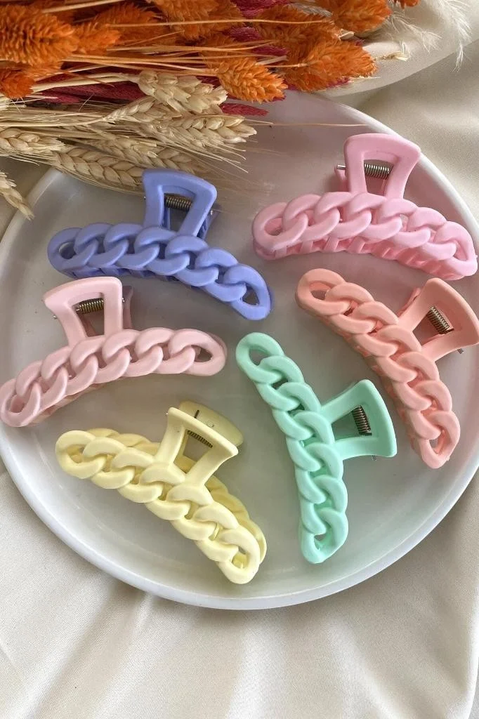 Dzc Kuzenler Avm Dzc Cousins ​​Avm 6-Piece Large Size Chain Patterned Colorful Anti-Slip Latch Buckle Set