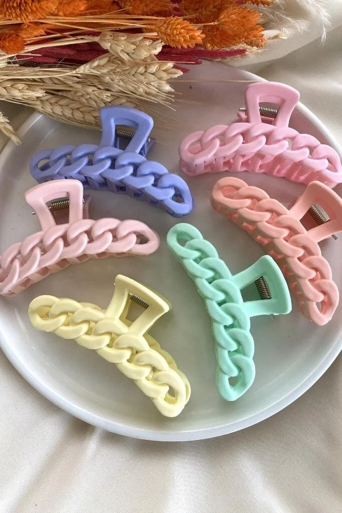 Dzc Kuzenler Avm Dzc Cousins ​​Avm 6-Piece Large Size Chain Patterned Colorful Anti-Slip Latch Buckle Set