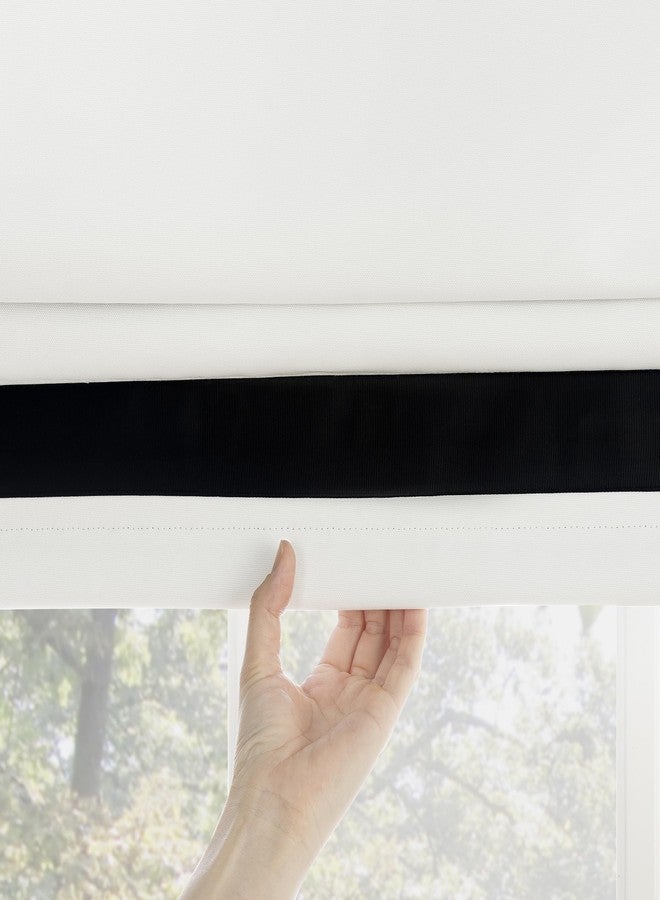Sun Zero Denna Black Ribbon Border 100% Total Blackout Cordless Roman Shade, Black, 31" W x 64" L - Image 4