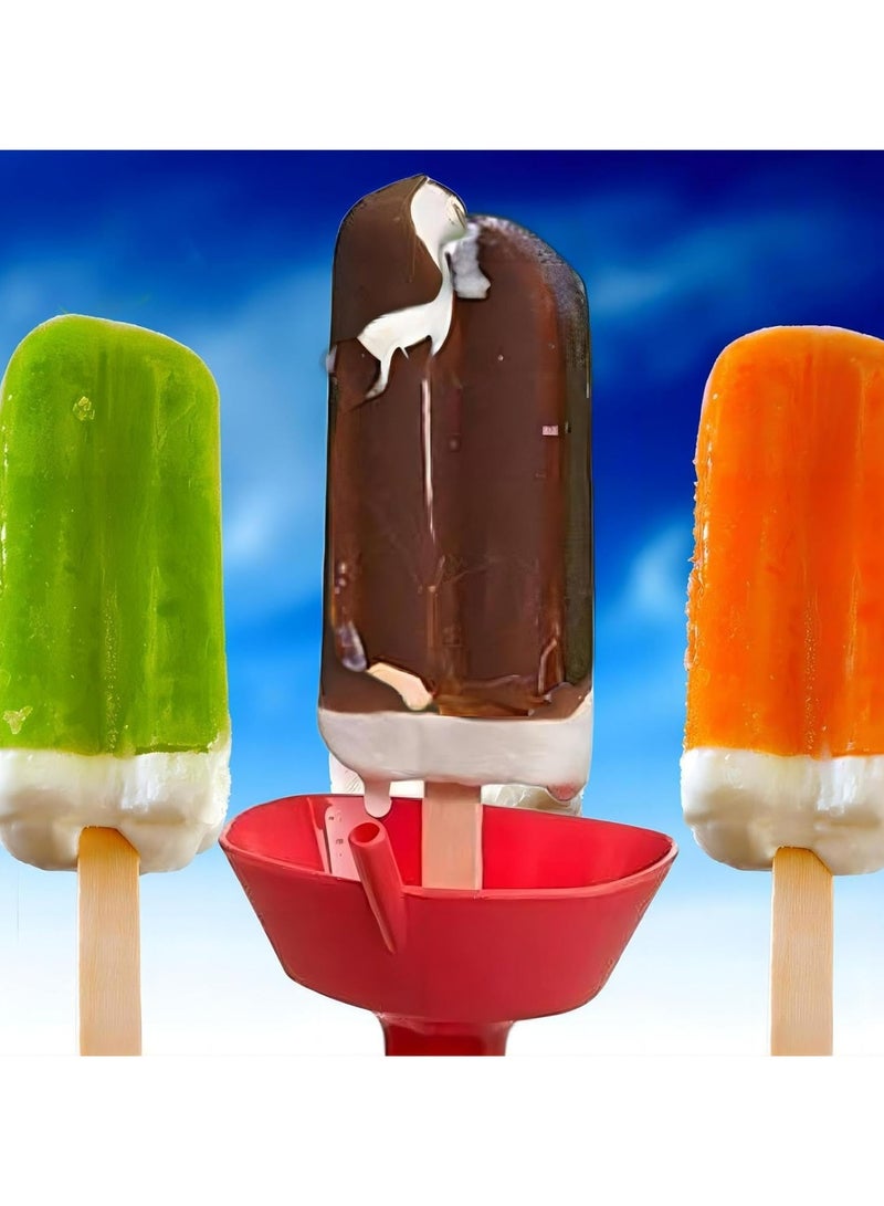 أوزيغالور 4 قطع حاملات مصاصات قابلة لإعادة الاستخدام، حاملة آيس كريم مخروطية مانعة للتقطير، حاملة مثلجات مثلجة، ماسك مصاصات قابل للتنقيط، تمنع الأيدي اللزجة والأراضي الفوضوية - Image 2