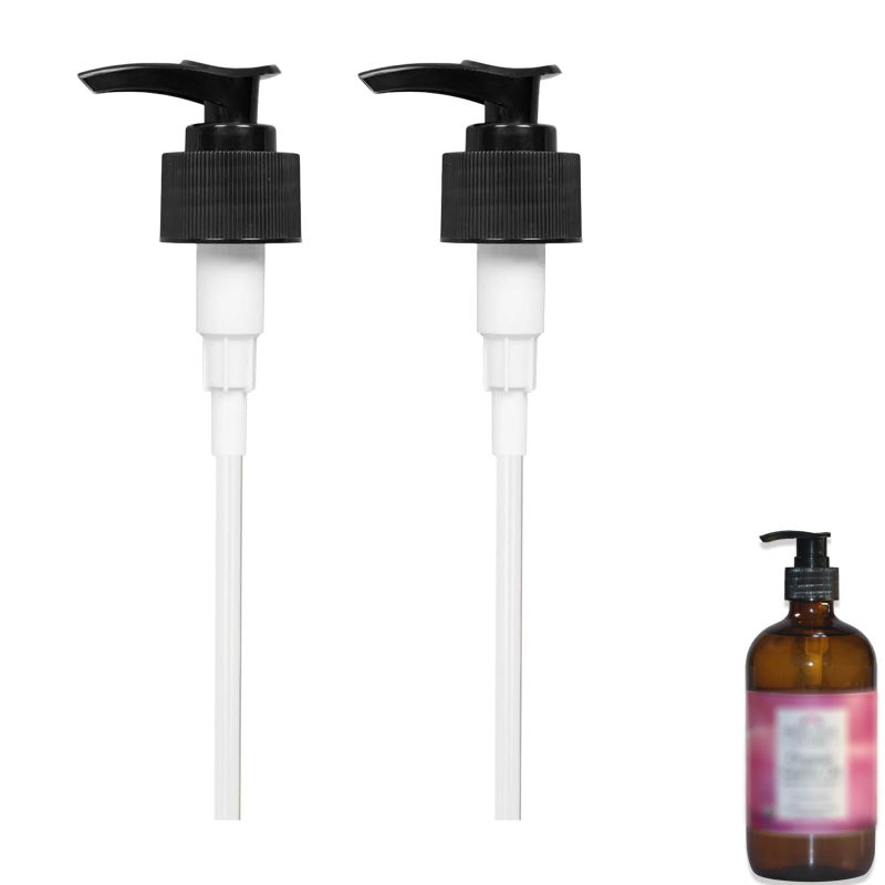 gocola Replacement Dispenser Pump Compatible with Heritage Store Castor Oil & Queen of The Thrones and Rejuve Naturals Castor Oil 16 oz, 2 Pack, Black - Image 1