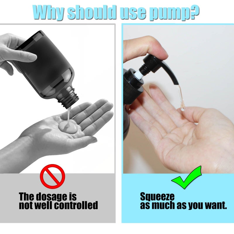 gocola Replacement Dispenser Pump Compatible with Heritage Store Castor Oil & Queen of The Thrones and Rejuve Naturals Castor Oil 16 oz, 2 Pack, Black - Image 2