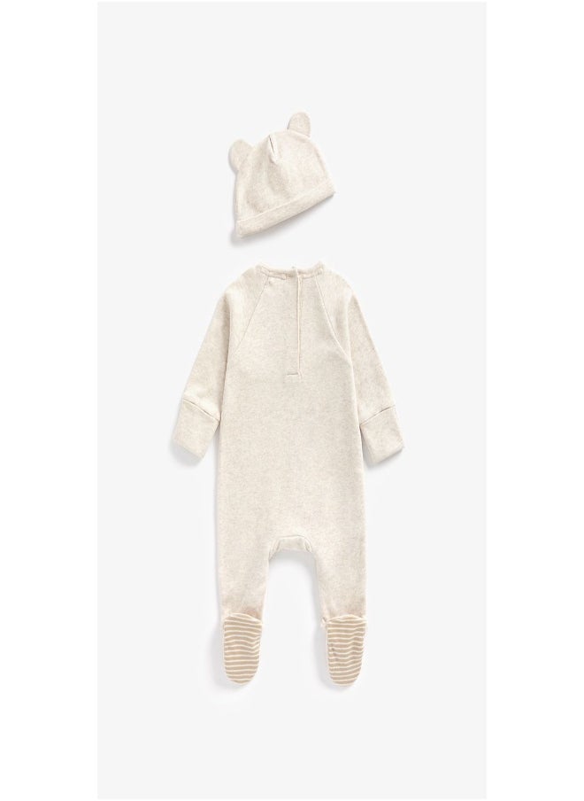 mothercare - Little Bear All In One and Hat Set - Image 1
