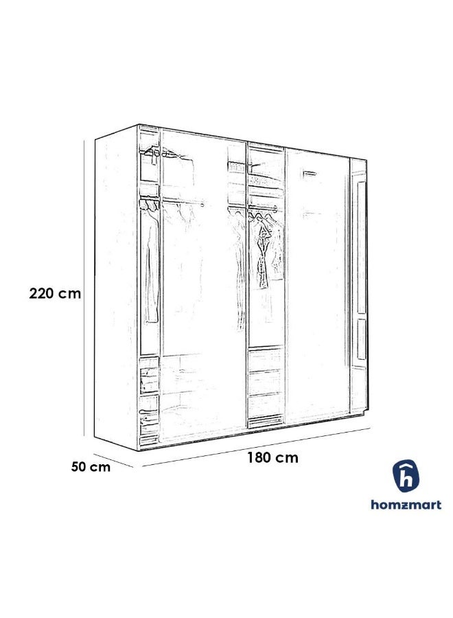 هومزمارت خزانة ملابس خشب كونتر 3 أبواب بني و أسود - 220×50×180 سم - Image 2