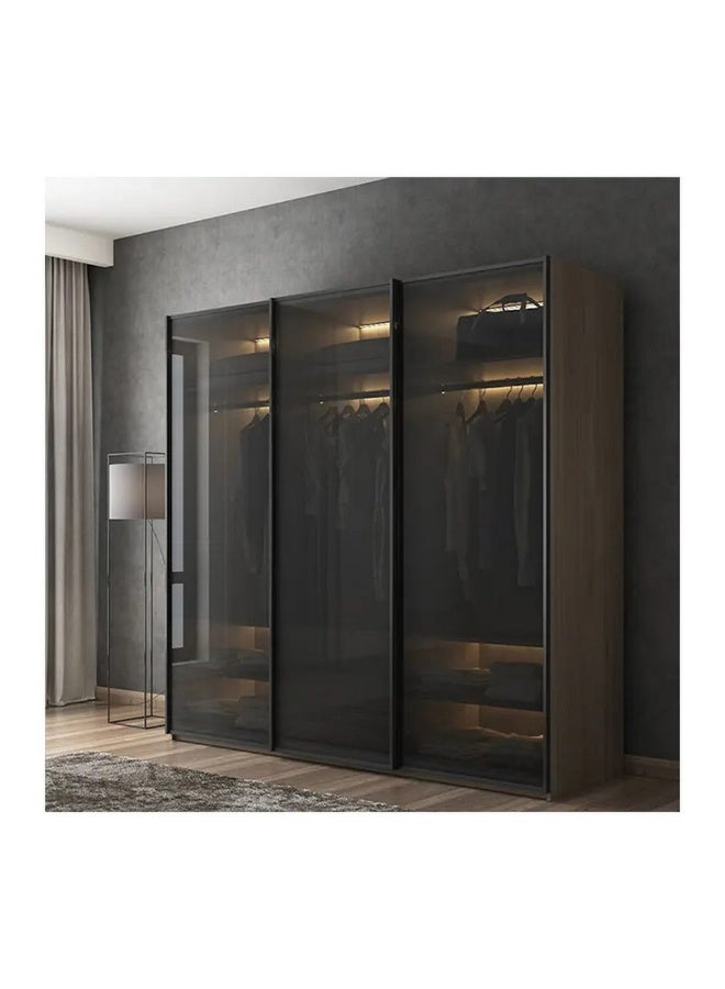 هومزمارت خزانة ملابس خشب كونتر 3 أبواب بني و أسود - 220×50×180 سم - Image 3