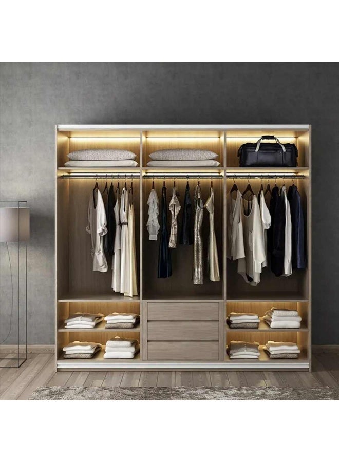 هومزمارت خزانة ملابس خشب كونتر 3 أبواب بني و أسود - 220×50×180 سم - Image 4