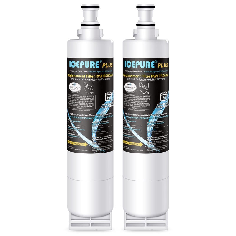 ICEPURE PLUS NSF53&42 Refrigerator Water Filter Replacement for Whirlpool 4396508 4396510, Everydrop EDR5RXD1, Filter 5, 4392857, WF285 PNL240V 4396918 9010 WF-NL300 WF-L500 RWF0500A RWF0500AH 2PACK - Image 1