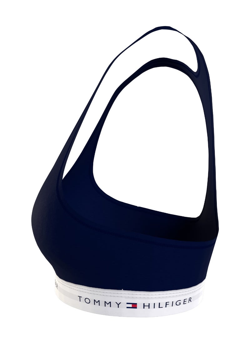 TOMMY HILFIGER Women's Tommy Icons Unlined Bralette - Cotton blend, Blue  - Image 3