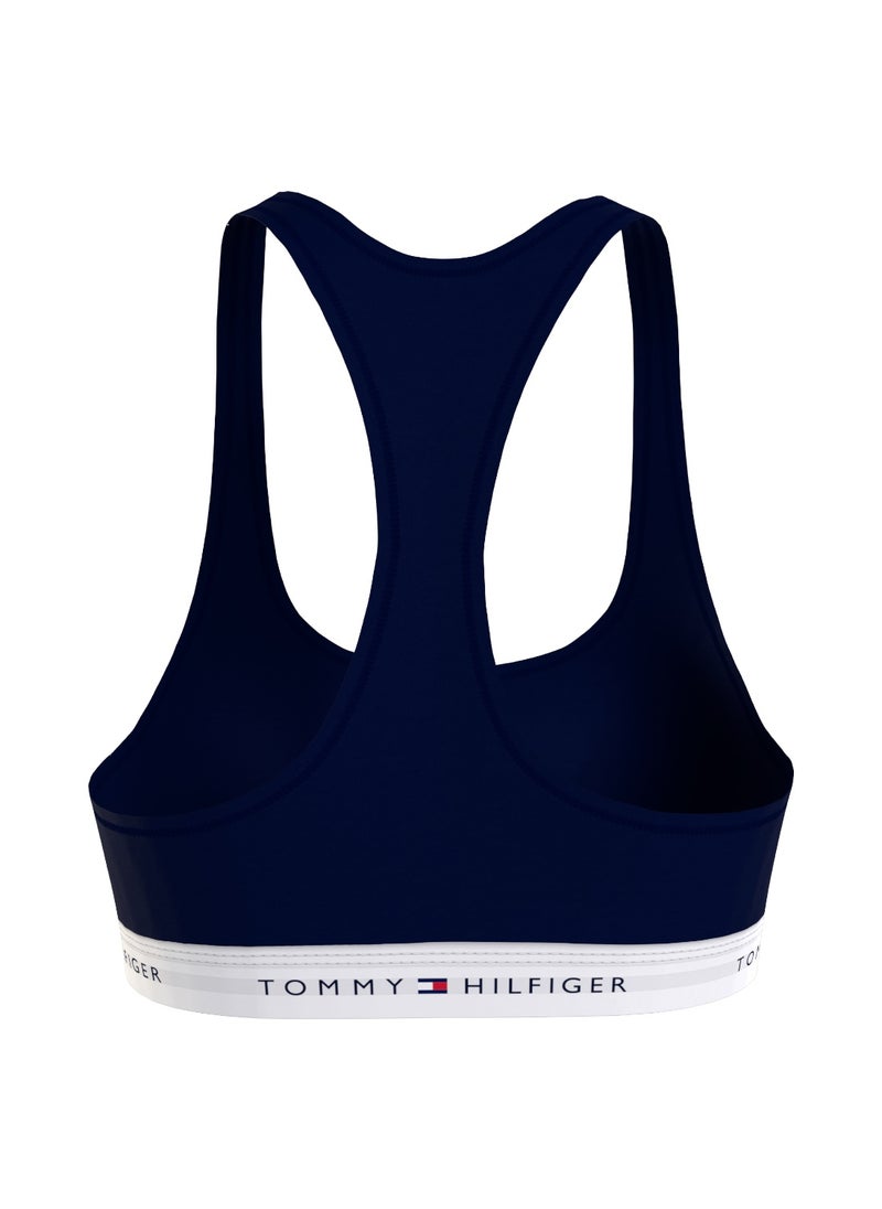 TOMMY HILFIGER Women's Tommy Icons Unlined Bralette - Cotton blend, Blue  - Image 2