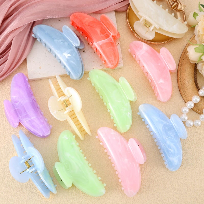 Booson 14 Pack Acrylic Hair Claw Clips Large Non-Slip Claw Clip for Thick Thin Cute Hair Clips Bulk for Women Girls Ladies Home Out Headpiece - Image 4