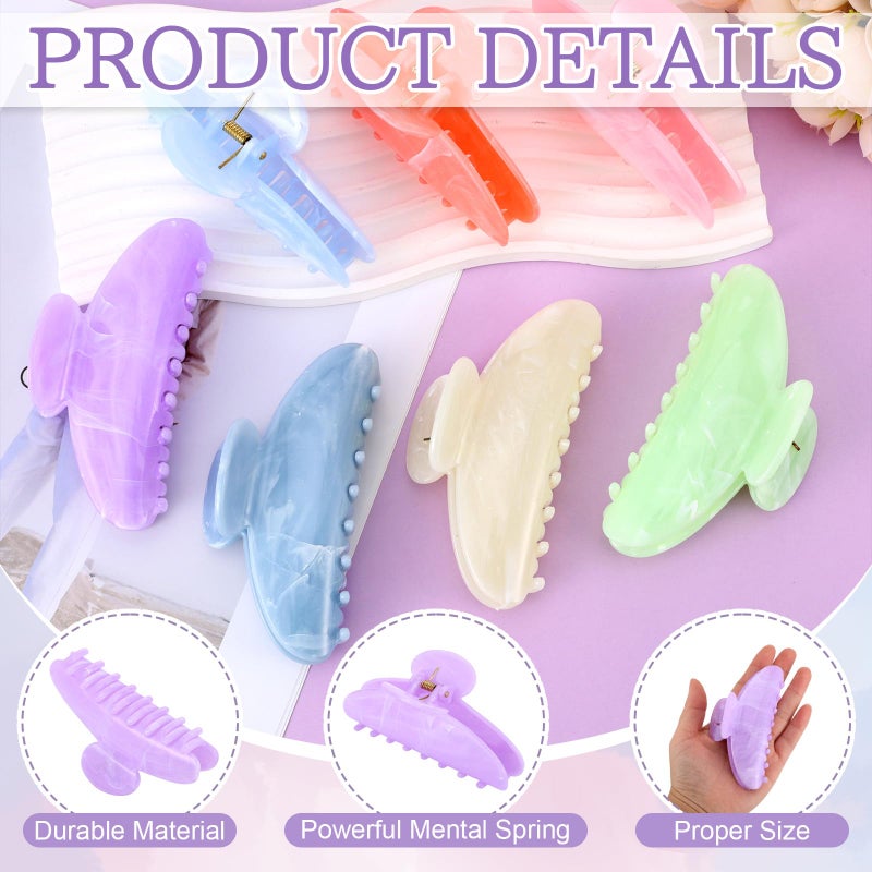 Booson 14 Pack Acrylic Hair Claw Clips Large Non-Slip Claw Clip for Thick Thin Cute Hair Clips Bulk for Women Girls Ladies Home Out Headpiece - Image 3