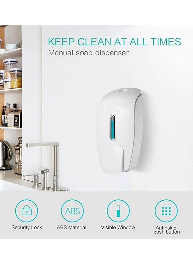 Carnival Carnival 1000ML Manual Liquid soap Gel Shampoo Dispenser Wall Mounted for Bathroom Kitchen(Large,White)  - Image 4