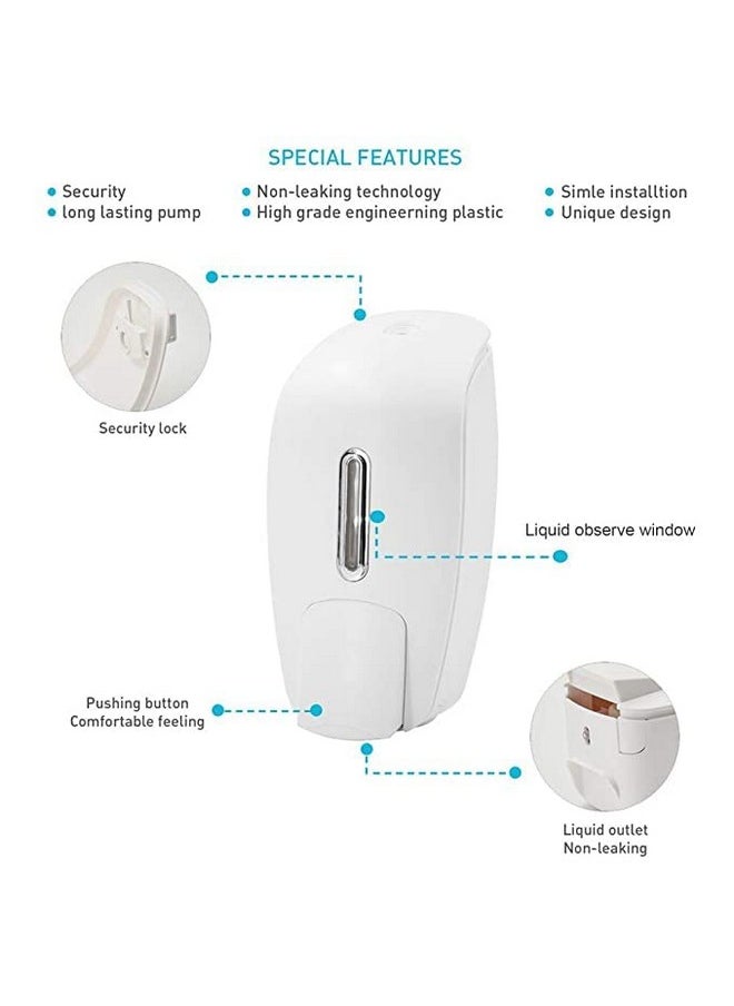 Carnival Carnival 1000ML Manual Liquid soap Gel Shampoo Dispenser Wall Mounted for Bathroom Kitchen(Large,White)  - Image 2