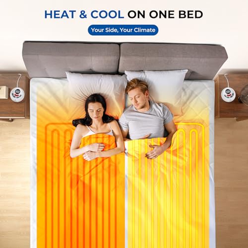 VALUXE Heated Mattress Pad Queen Size Quilted Zone Heating Electric Bed Warmer Luxury Comfort Heat Mattress Pad Cover Dual Controller（10 Heat Setting | 1-12 Hours Auto Shut Off | with 8-21 Inch Deep Pocket） - Image 5