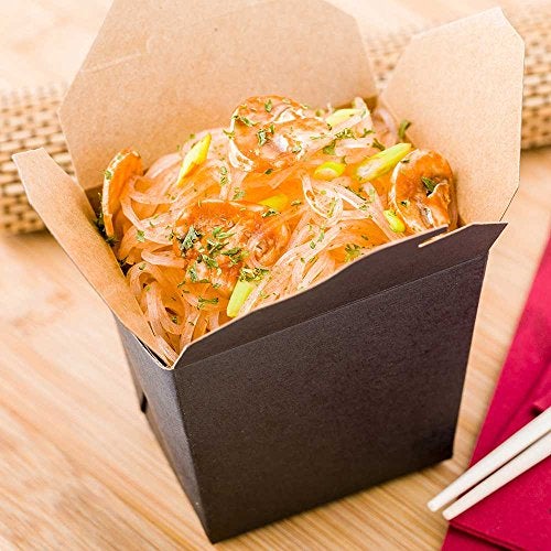 Restaurantware صناديق نودلز قابلة للتخلص بسعة 16 أونصة من رستورانت وير، 25 صندوق طعام للتوصيل - قفل تب، قابلة للتكديس، صناديق ورقية سوداء لأخذ الطعام، مقاومة للدهون، للمطاعم، خدمات الطعام، والحفلات - Image 3