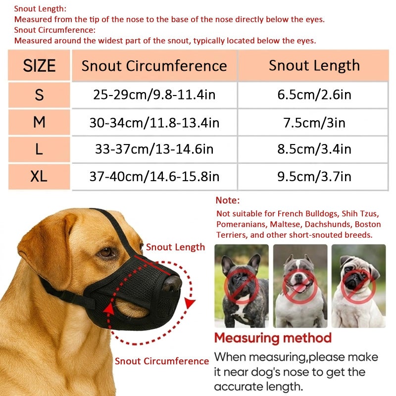 Colenumone Dog Muzzle â€“ Mesh Soft Muzzle for Small Medium Large Sized Dogs, Adjustable for No Bark, Scavenging, Licking & Chewing, Prevent Biting, Black (S) - Image 2