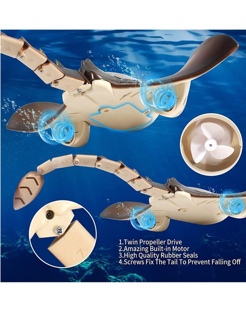 Y&D Pool Toys Remote Control Shark Boat High Simulation Stingray Underwater Animal Water for Kids Age 8-12 RC Boats Lake Swimming Bathroom Diving Boys Girls Gifts - Image 3