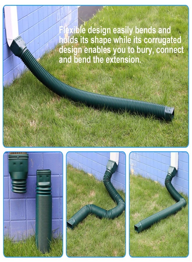 plusgutter Gutter Downspout Extensions Flexible, Drain Downspout Extender,Down Spout Drain Extender, Gutter Connector Rainwater Drainage,Extendable from 2.6ft to 11.3ft(Green) - Image 4