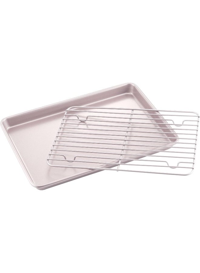 chefmade صينية بسكويت غير لاصقة CHEFMADE WK9267 مع رف، 13 بوصة - Image 1