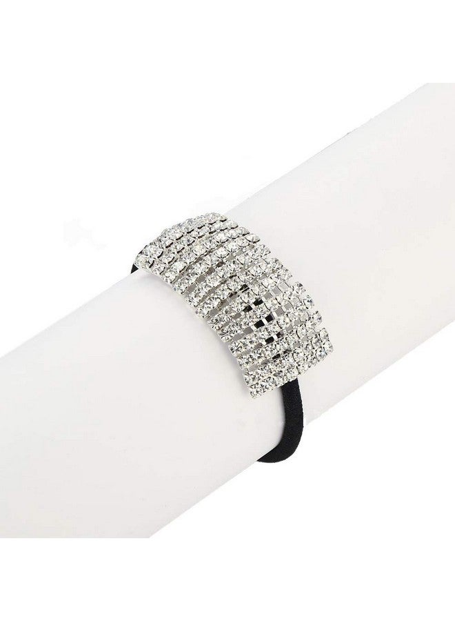 5 قطع المرأة العصابات الشعر الأزياء كريستال حجر الراين العلاقات الشعر Hairties Scrunchies إكسسوارات الشعر ذيل حصان حامل - Image 3