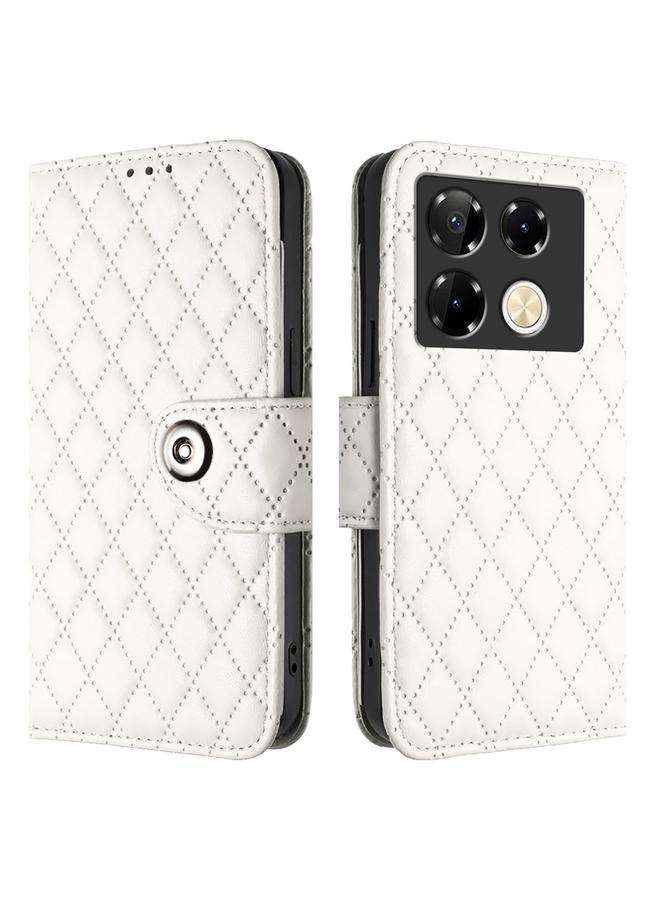 زبون جراب لهاتف Infinix Note 40 Pro 5G X6851 جراب هاتف جلدي قلاب بملمس معيني مع حبل تعليق - Image 2