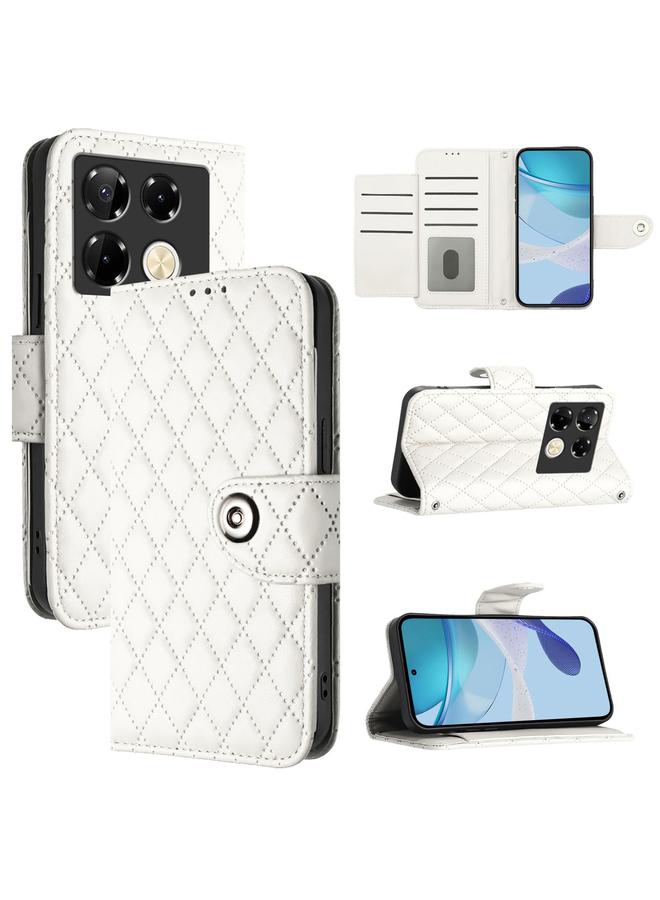 زبون جراب لهاتف Infinix Note 40 Pro 5G X6851 جراب هاتف جلدي قلاب بملمس معيني مع حبل تعليق - Image 1