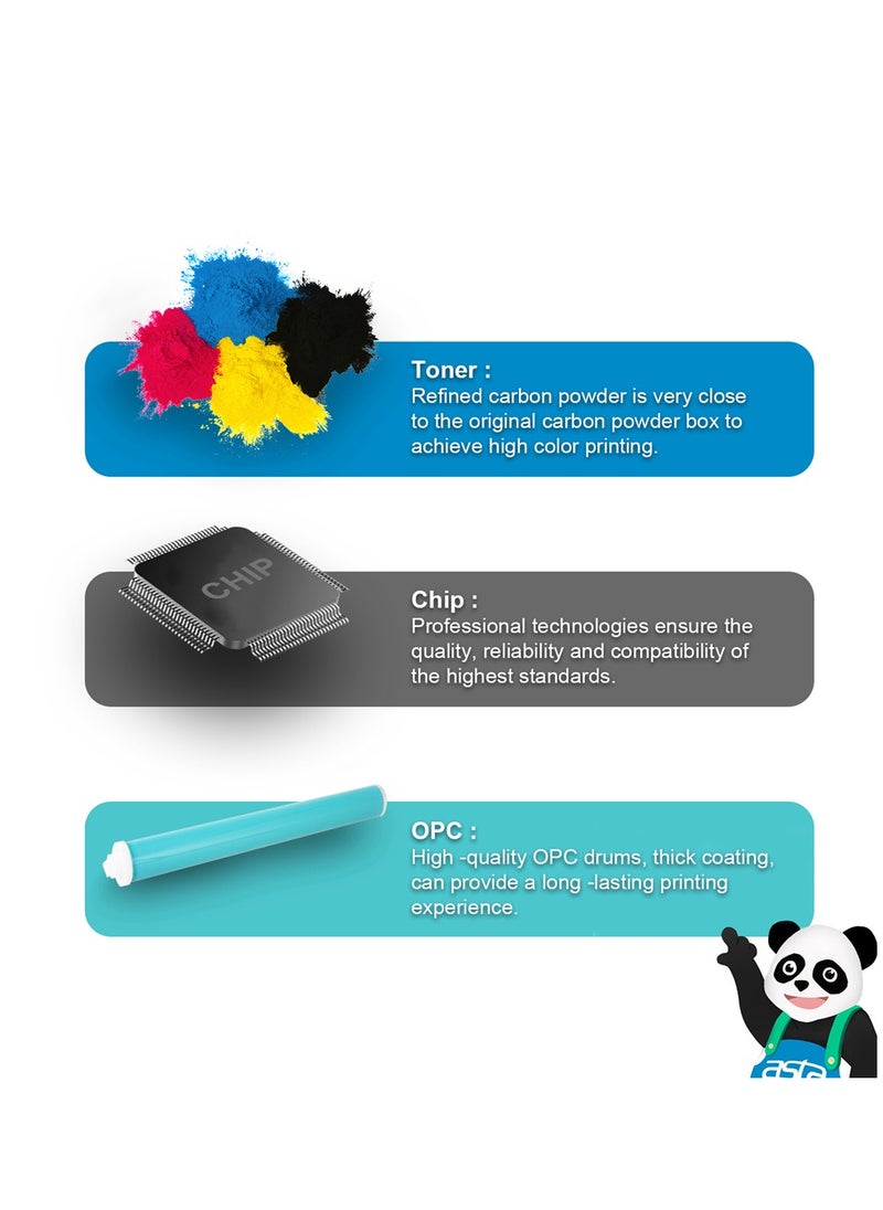 Asta - ASTA 201A CF403A Universal CRG 045 M Toner Cartridge Compatible For HP Canon LaserJet Pro M252 MFP M277DW M277 MF632Cdw MF635Cx MF633Cdw Printer CF F 403 201 A CRG-045 Magenta Laser Jet pr High Yield - Image 1
