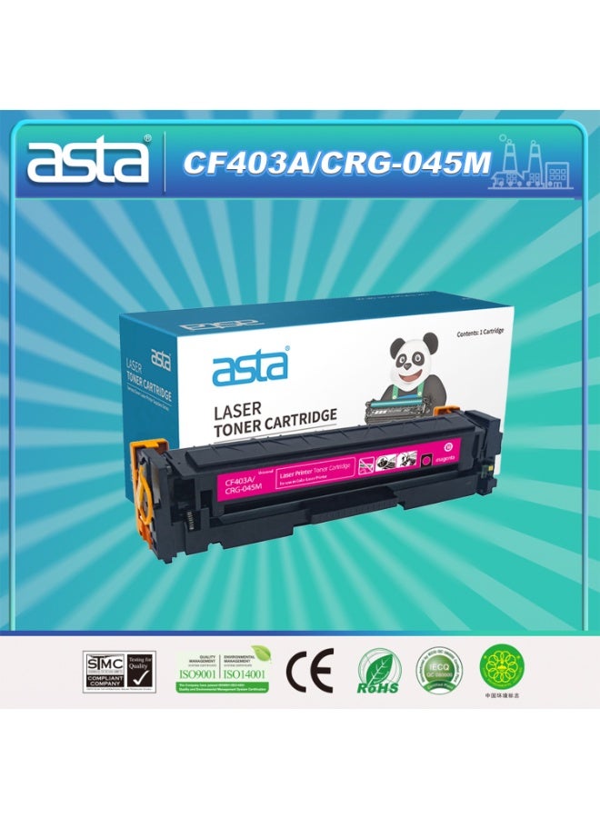ASTA 201A CF403A Universal CRG 045 M Toner Cartridge Compatible For HP Canon LaserJet Pro M252 MFP M277DW M277 MF632Cdw MF635Cx MF633Cdw Printer CF F 403 201 A CRG-045 Magenta Laser Jet pr High Yield - Image 1
