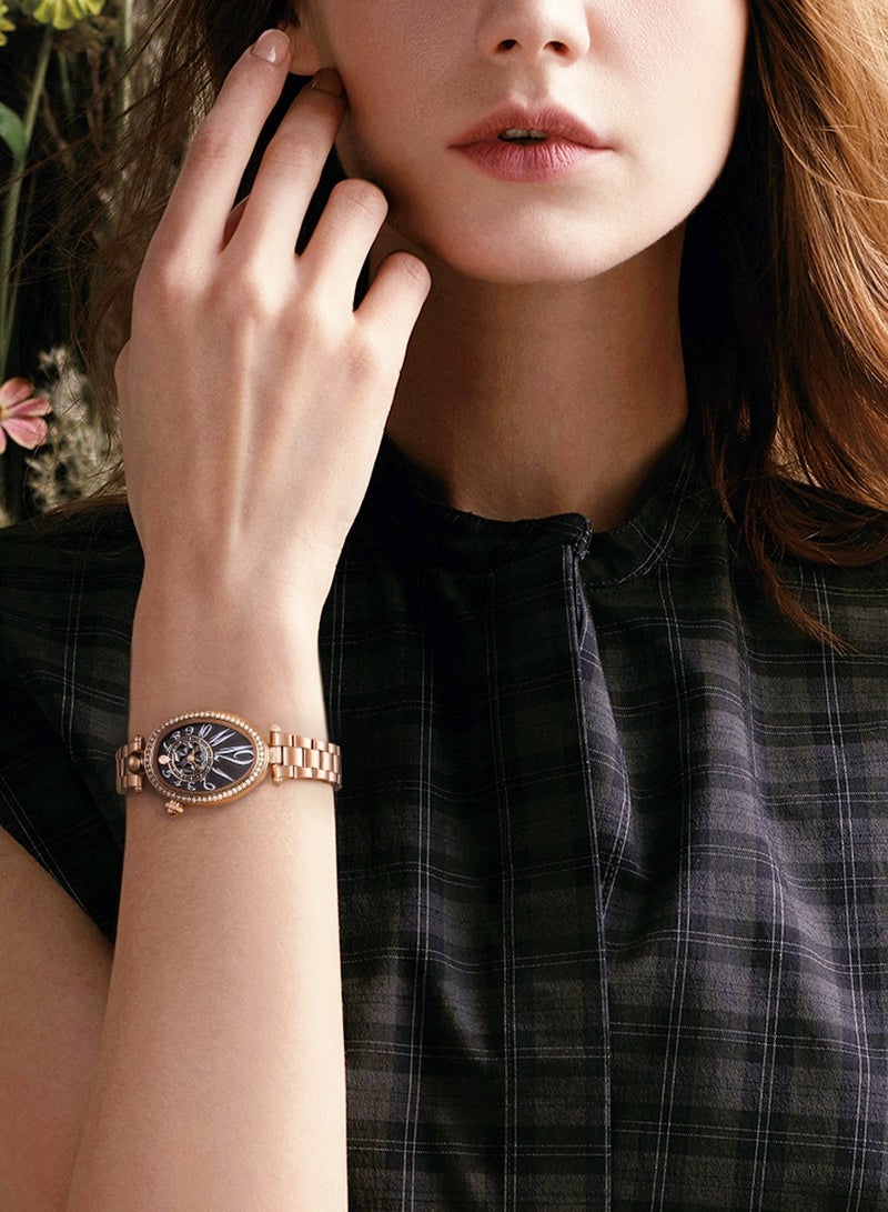 Mark Fairwhale Women's Waterproof Stainless Steel Analog Wrist Watch - 24mm - Rose Gold & Black - Image 2