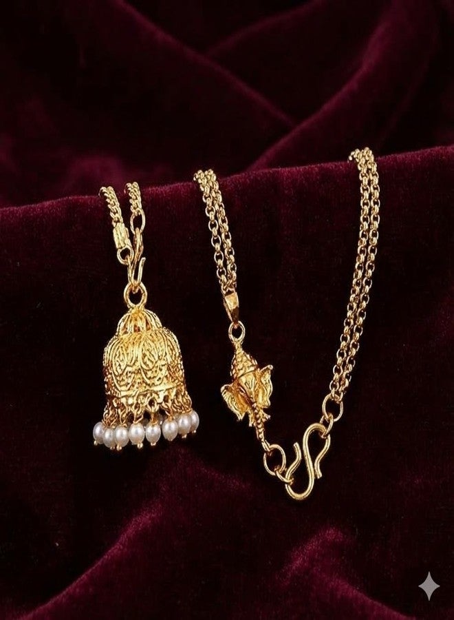 JFL Unisex Adult - Jewellery for Less Combo of One Gram Gold Plated Ganesha & Jhumki Rakhi Bracelet for Bhaiya Bhabhi,Valentine - Image 2