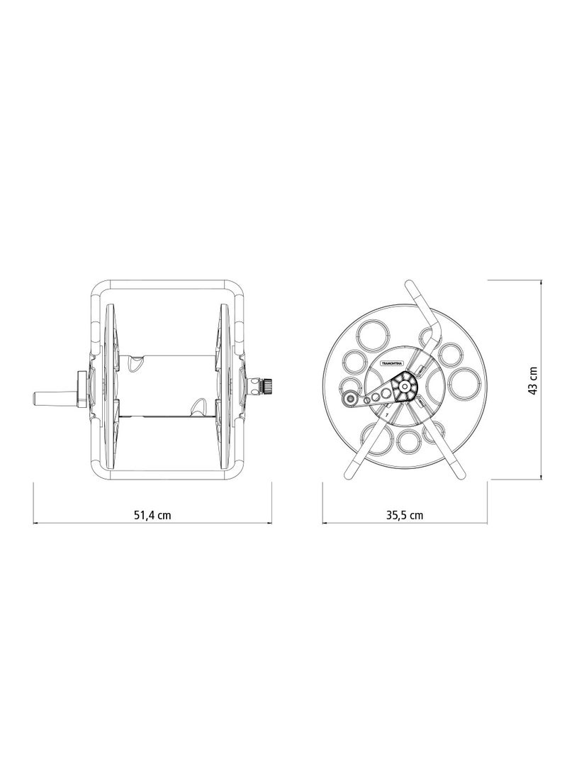 TRAMONTINA بكرة خرطوم مصنوعة من بولي بروبيلين ثقيل السُمك وسعة تخزين تصل إلى 55 متر خرطوم بقطر 1/2 بوصة - Image 5
