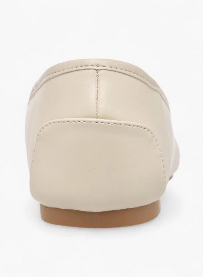 Paprika BEIGE Logo Accent Slip-On Ballerina Shoes for Women | Best Price UAE