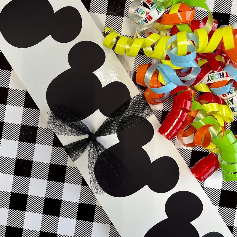 Outside the Box Papers Mickey Mouse Inspired Ice Cream Party Set with 12 Ounce Cups, Plastic Spoons and Mouse Ear Chalkboard Labels 16 Each Red, Black, Yellow, White - Image 5