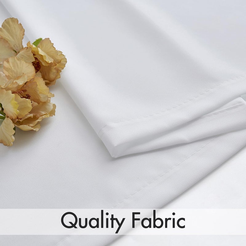 ميولي الستائر المطلقة الخاصة بالخصوصية البيضاء التي تسمح للضوء في 96 بوصة طويلة غير مشاهدة الستائر شبه المطلقة الستائر النافذة الإضافية لستائر غرفة المعيشة غرفة نوم 2 لوحات - Image 3