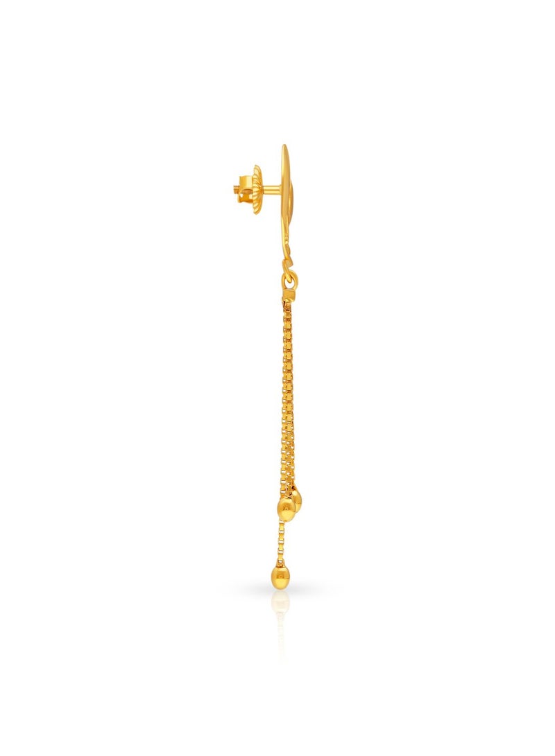 Malabar Gold and Diamonds 22 Karat 916 Purity Dangle Style Screw Nut Earring for Women ERDZL55261 - Image 2