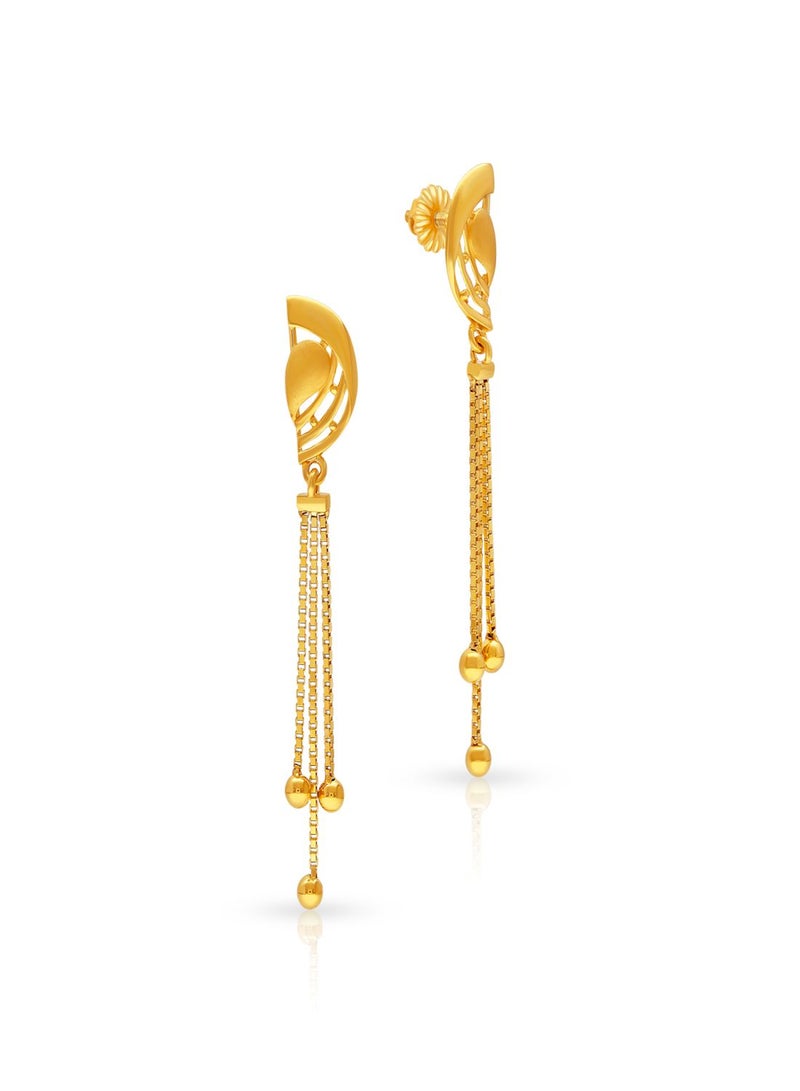 Malabar Gold and Diamonds 22 Karat 916 Purity Dangle Style Screw Nut Earring for Women ERDZL55261 - Image 1
