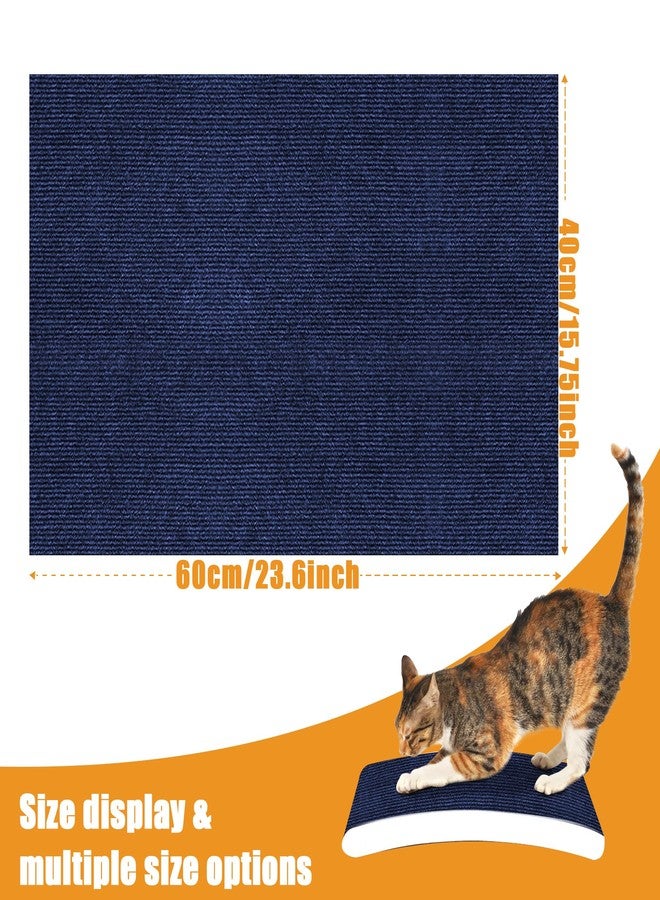 ALEIFLE Cat Scratching mat Self-Adhesive, Trimmable Furniture Protector for Couch, Sofa, Wall & Cat Trees - Durable Scratch Pad with Nano Tape, DIY Climbing Carpet for Indoor Cats (Dark Blue, 23.6"x15.8") - Image 2