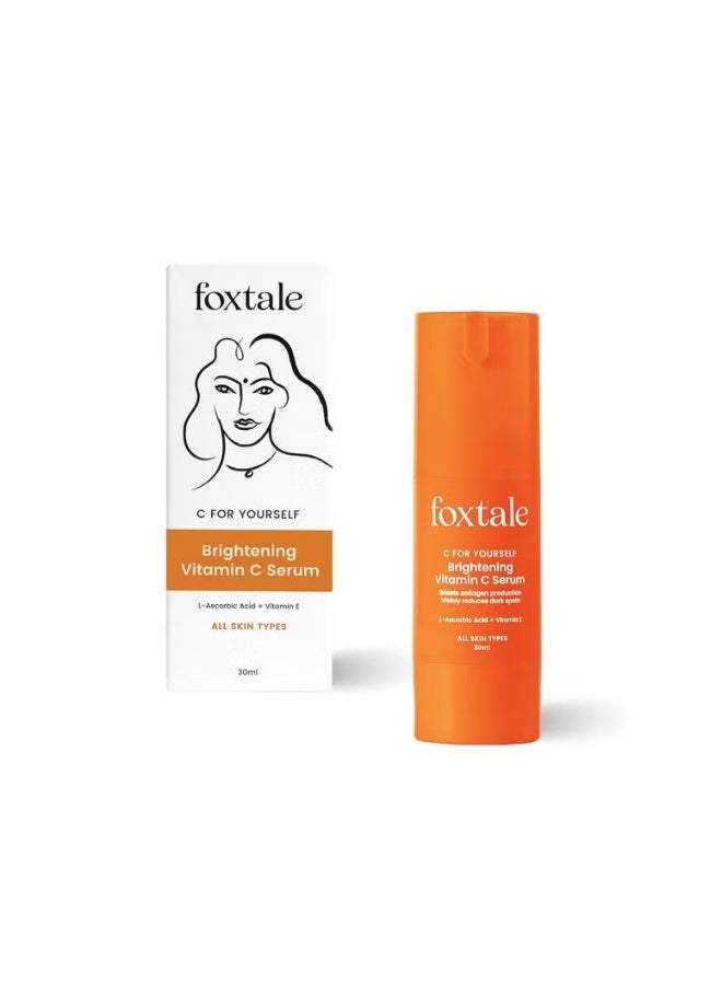 Foxtale 15% Vitamin C Face Serum for Glowing Skin Pure L Ascorbic Acid and Vitamin E Brightening Serum for Dark Spots Dull Skin Uneven Skin Tone All Skin Types 30 ml - Image 1