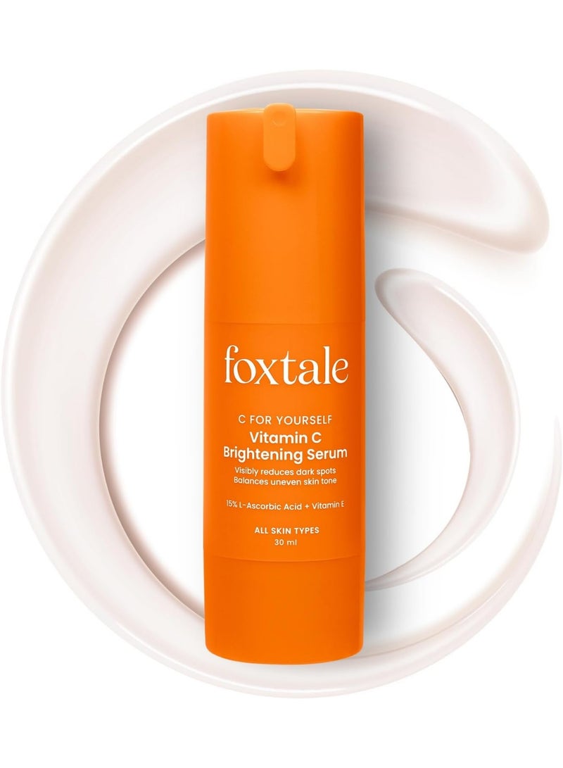 Foxtale 15% Vitamin C Face Serum for Glowing Skin Pure L Ascorbic Acid and Vitamin E Brightening Serum for Dark Spots Dull Skin Uneven Skin Tone All Skin Types 30 ml - Image 2