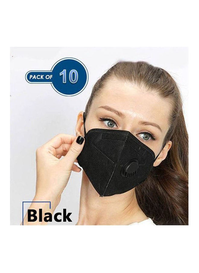 نيبمينينت قناع قابل للطي من نوع KN95 مع فلتر تنفس - دعم الأنف 10 قطع تصميم بلون أسود  - Image 1