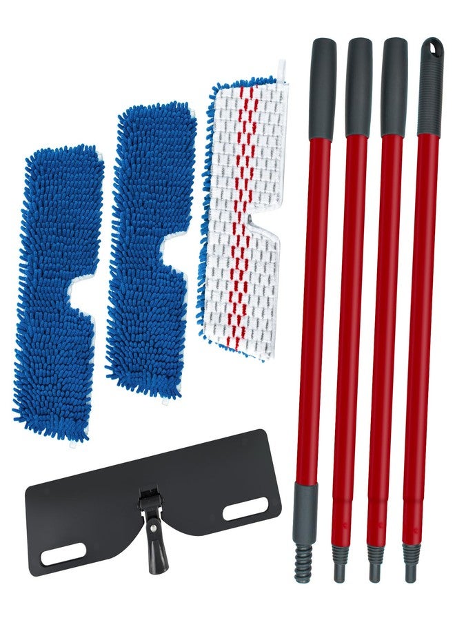 DLAIMI Microfiber Mops for Floor Cleaning, Flat Mop for Wet & Dry Use, Dust Mop for Hardwood Floors with 3 Reusable Pads for O Cedar Hardwood Floor 'N More 3-Action Mop and Extendable 58" Long Handle - Image 1