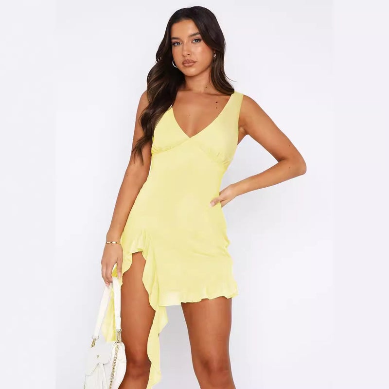 Women's Fringe V-Neck Sleeveless Mini Dress - Image 3
